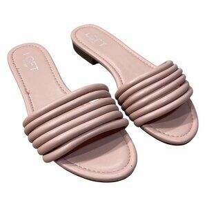 Loft Slide Sandal Pink Slip-on Size 8 Straps Low Block Heel